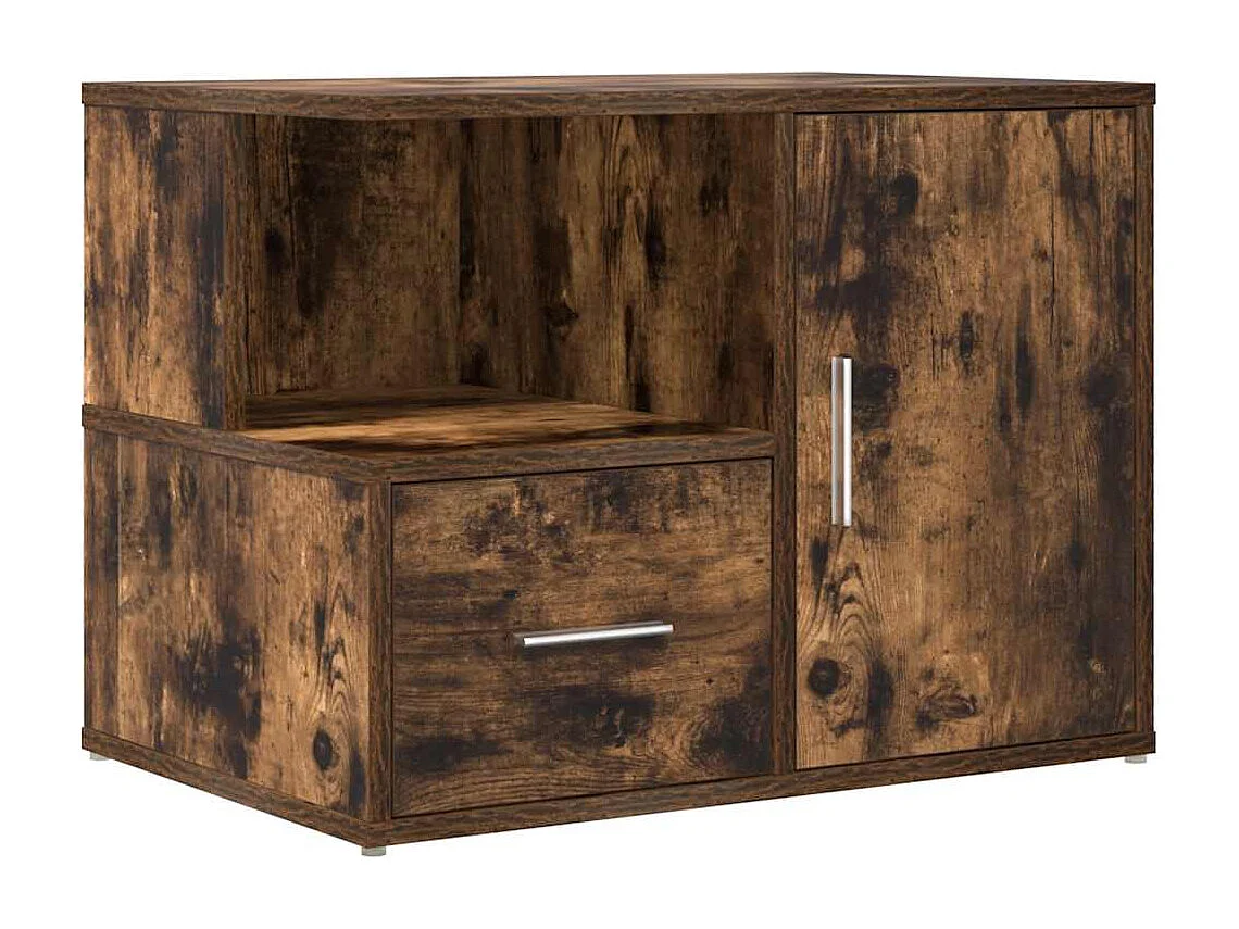 Armoire d'angle chêne fumé 160x40x45 cm bois d'ingénierie