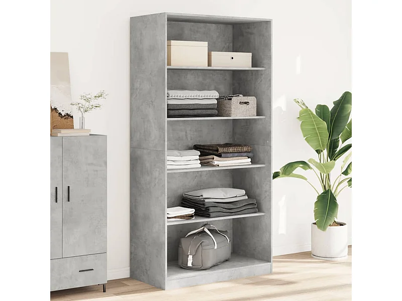 Kleiderschrank Betongrau 100x50x200 cm Holzwerkstoff