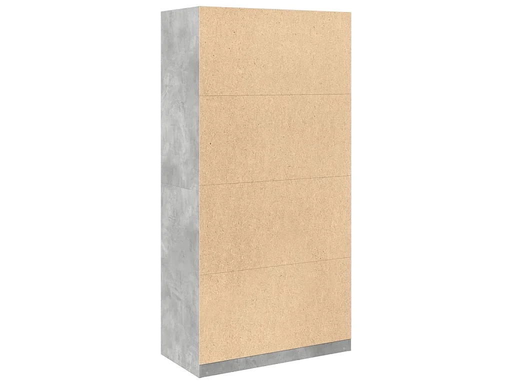 Kleiderschrank Betongrau 100x50x200 cm Holzwerkstoff