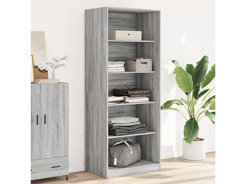 Armario de madera de ingeniería gris Sonoma 80x50x200 cm