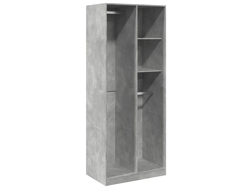 Armadio Grigio Cemento 80x50x200 cm in Legno Multistrato
