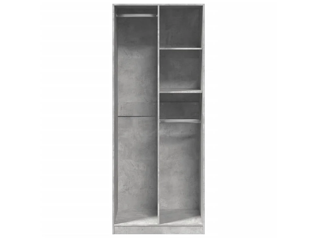 Armadio Grigio Cemento 80x50x200 cm in Legno Multistrato