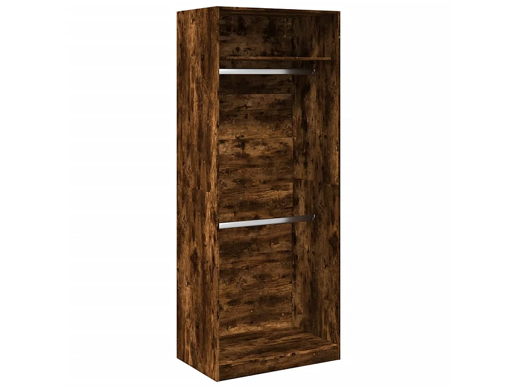 Garde-robe chêne fumé 80x50x200 cm bois d'ingénierie