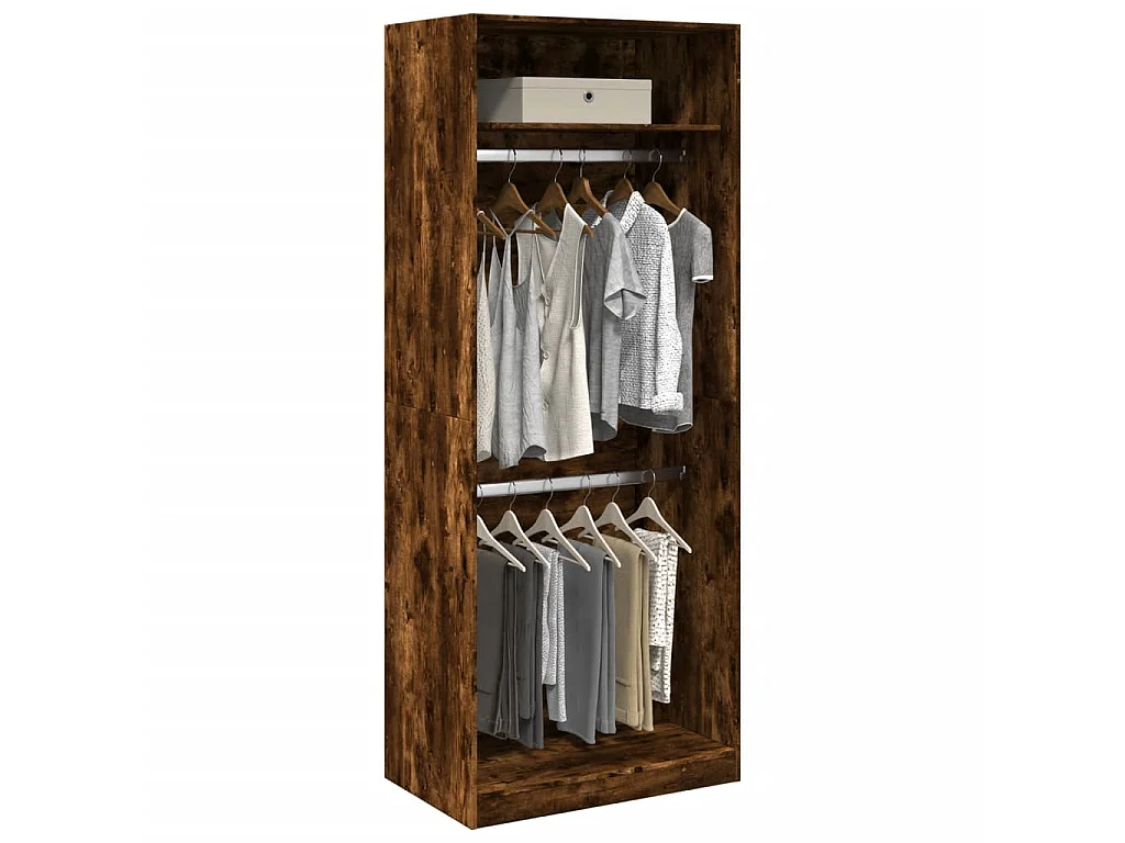 Garde-robe chêne fumé 80x50x200 cm bois d'ingénierie