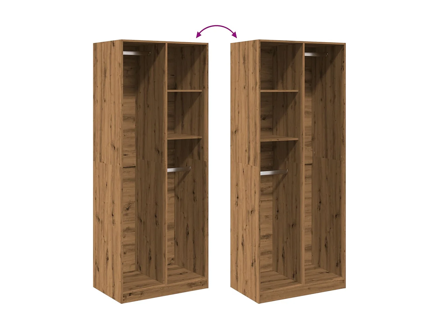 Roupeiro 80x50x200 cm derivados de madeira carvalho artisiano