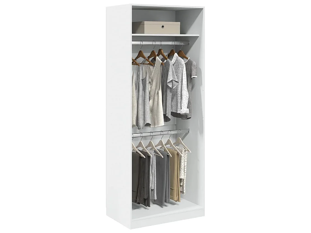 Garde-robe blanc 80x50x200 cm bois d'ingénierie