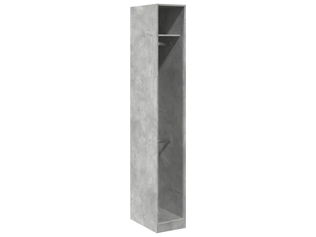 Armadio Grigio Cemento 30x50x200 cm in Legno Multistrato