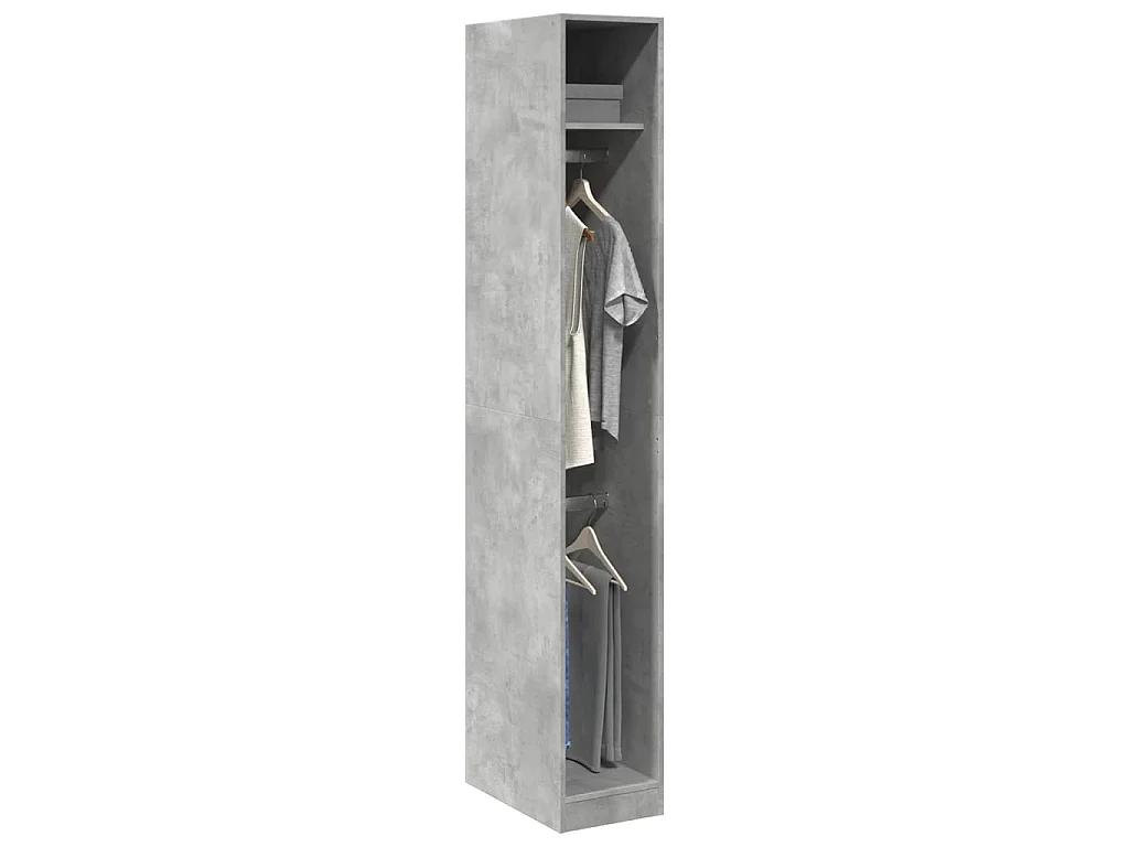 Armadio Grigio Cemento 30x50x200 cm in Legno Multistrato