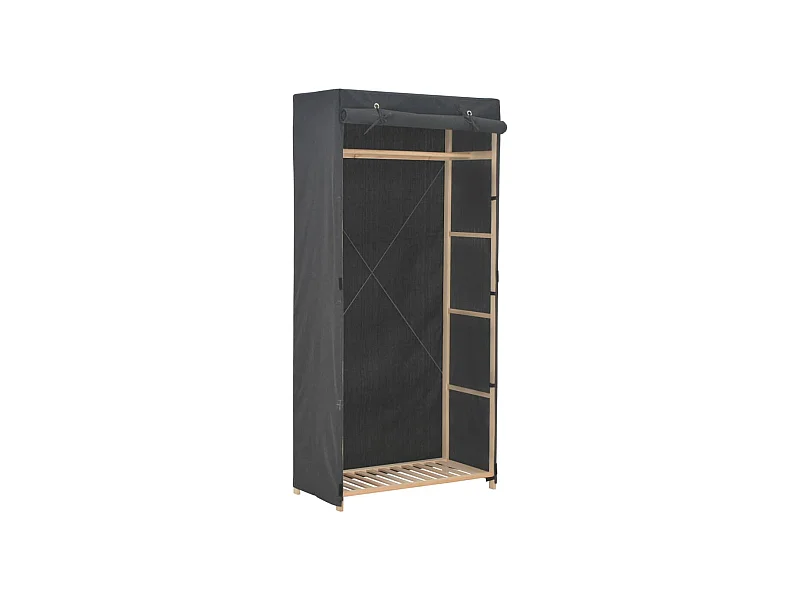 Armario de tela gris 79x40x170 cm