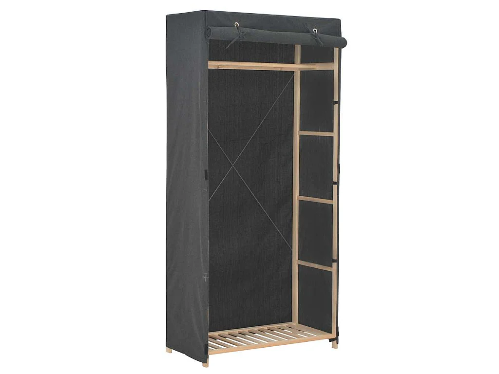 Kleiderschrank Grau 79 x 40 x 170 cm Stoff