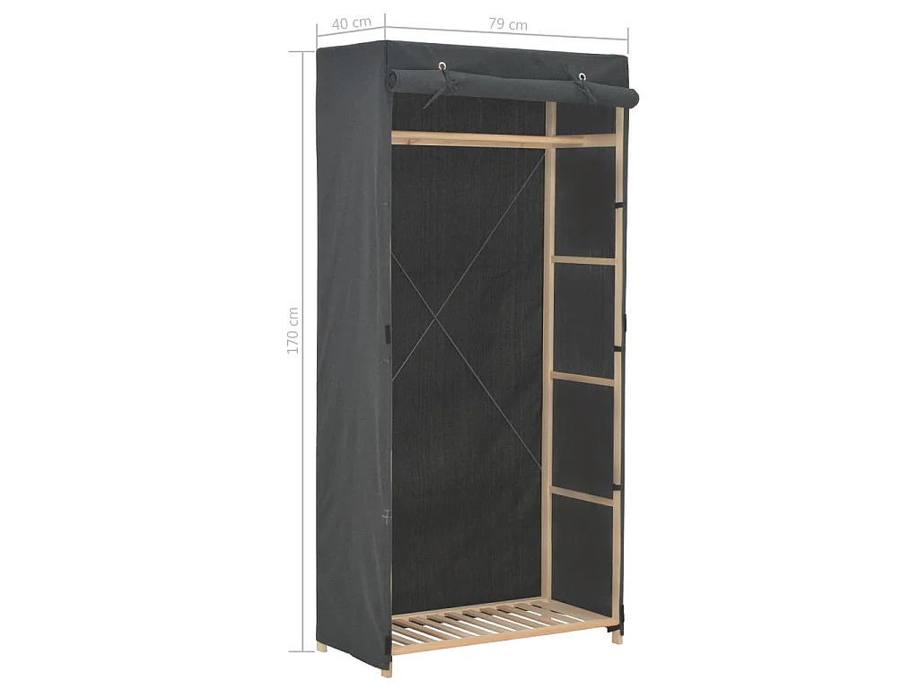 Kleiderschrank Grau 79 x 40 x 170 cm Stoff