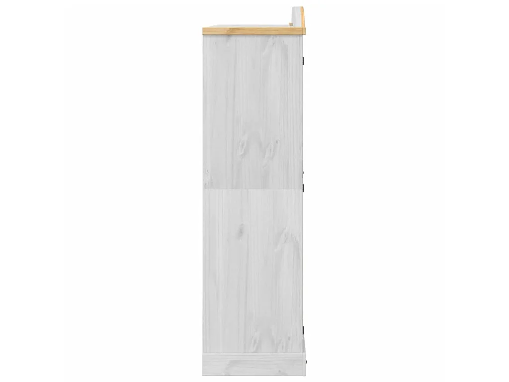 Armadio Corona Bianco 151,5x52x186 cm in Legno Massello di Pino