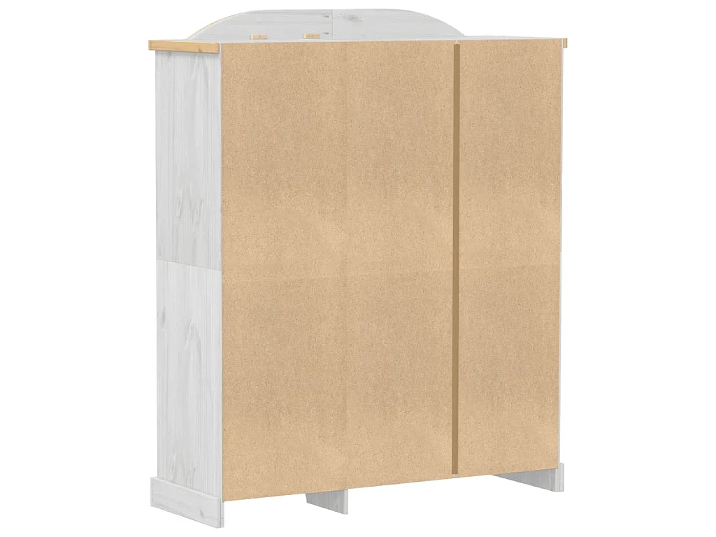 Armadio Corona Bianco 151,5x52x186 cm in Legno Massello di Pino