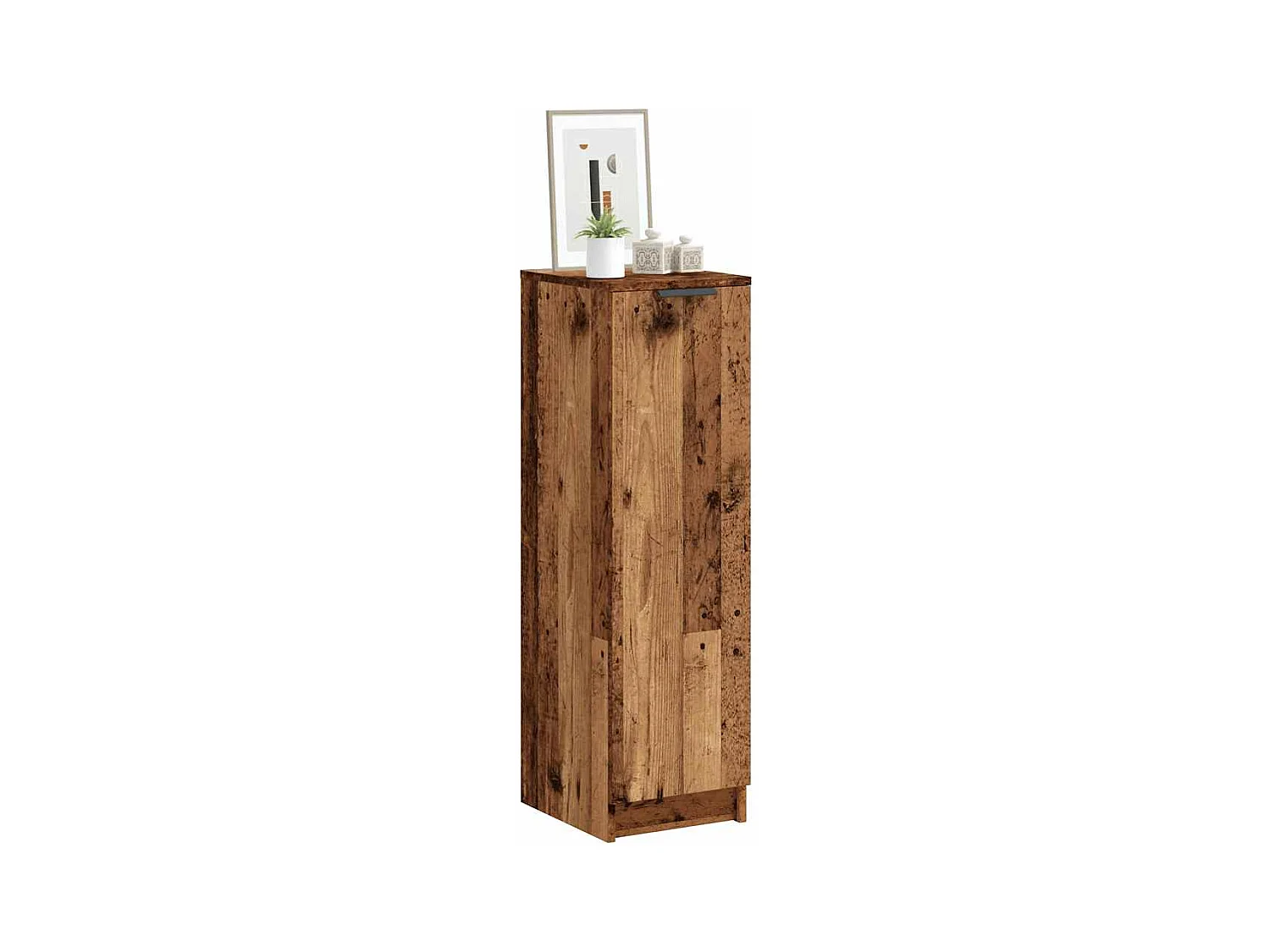 Schoenenkast 29,5x35x100,5 cm bewerkt hout oud houtkleurig