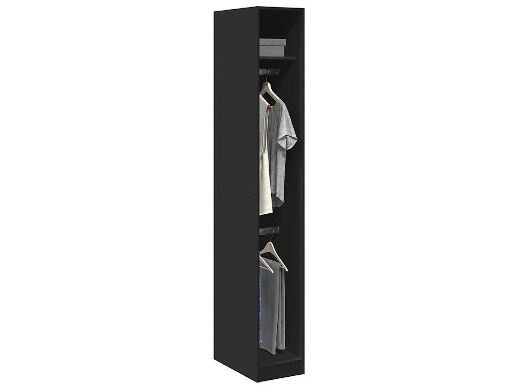 Armadio Nero 30x50x200 cm in Legno Multistrato