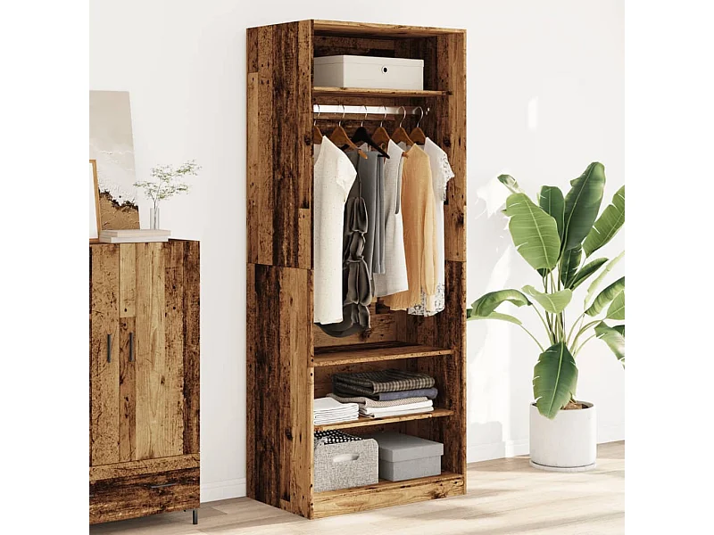 Garde-robe vieux bois 80x50x200 cm bois d'ingénierie