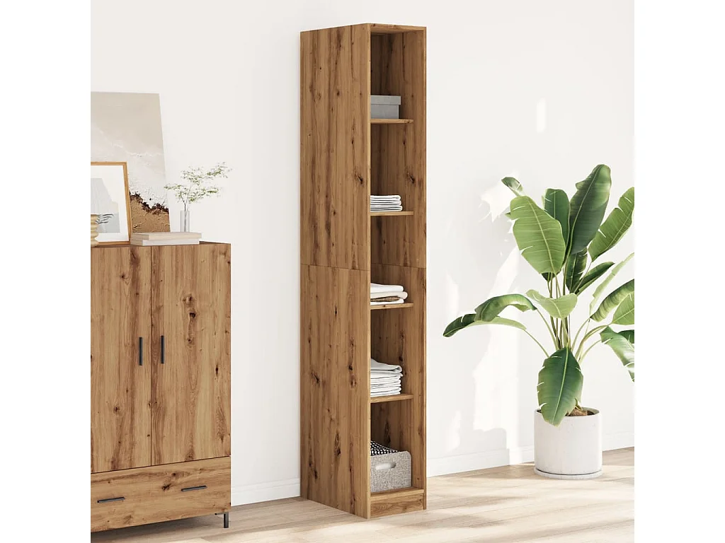 Garde-robe chêne artisanal 30x50x200 cm bois d'ingénierie