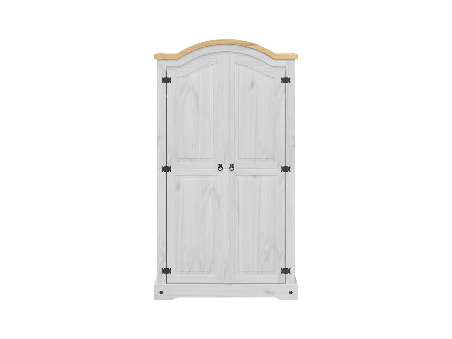 Kleiderschrank Corona Weiß 102x52x186 cm Massivholz Kiefer