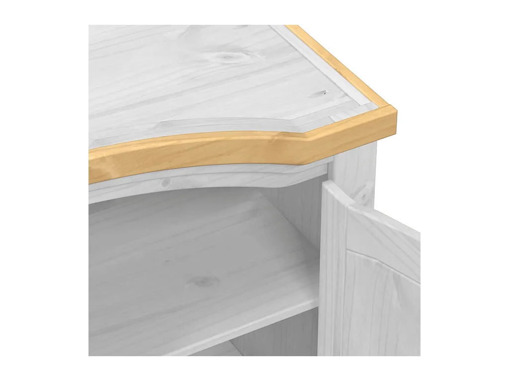 Kleiderschrank Corona Weiß 102x52x186 cm Massivholz Kiefer