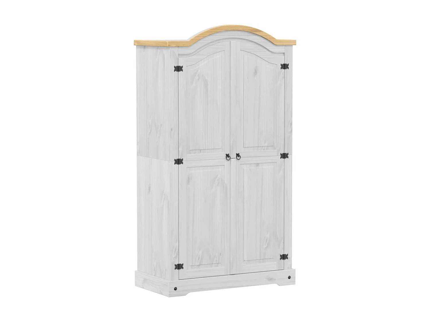 Armadio Corona Bianco 102x52x186 cm in Legno Massello di Pino