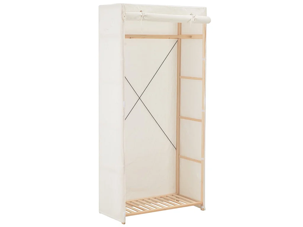 Garde-robe Blanc 79 x 40 x 170 cm Tissu