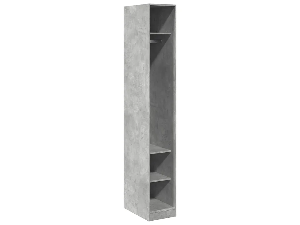 Armadio Grigio Cemento 30x50x200 cm in Legno Multistrato