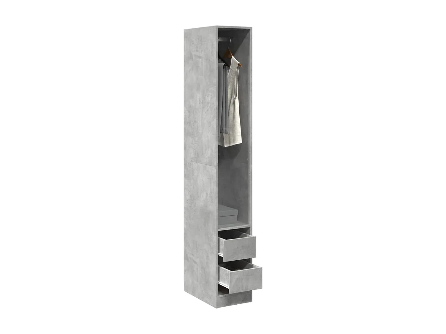 Armadio Grigio Cemento 30x50x200 cm in Legno Multistrato