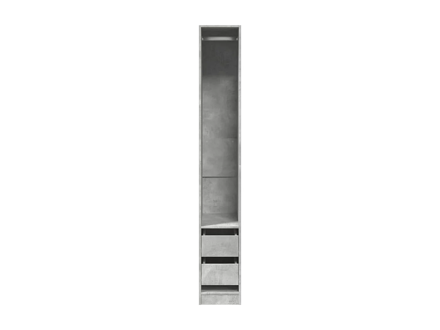 Armadio Grigio Cemento 30x50x200 cm in Legno Multistrato