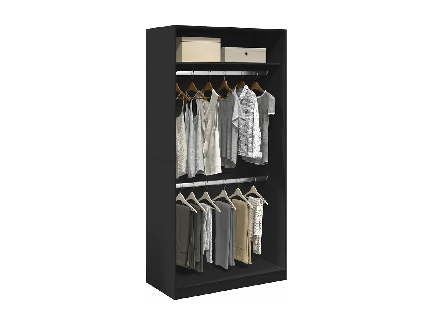 Kleiderschrank Schwarz 100x50x200 cm Holzwerkstoff