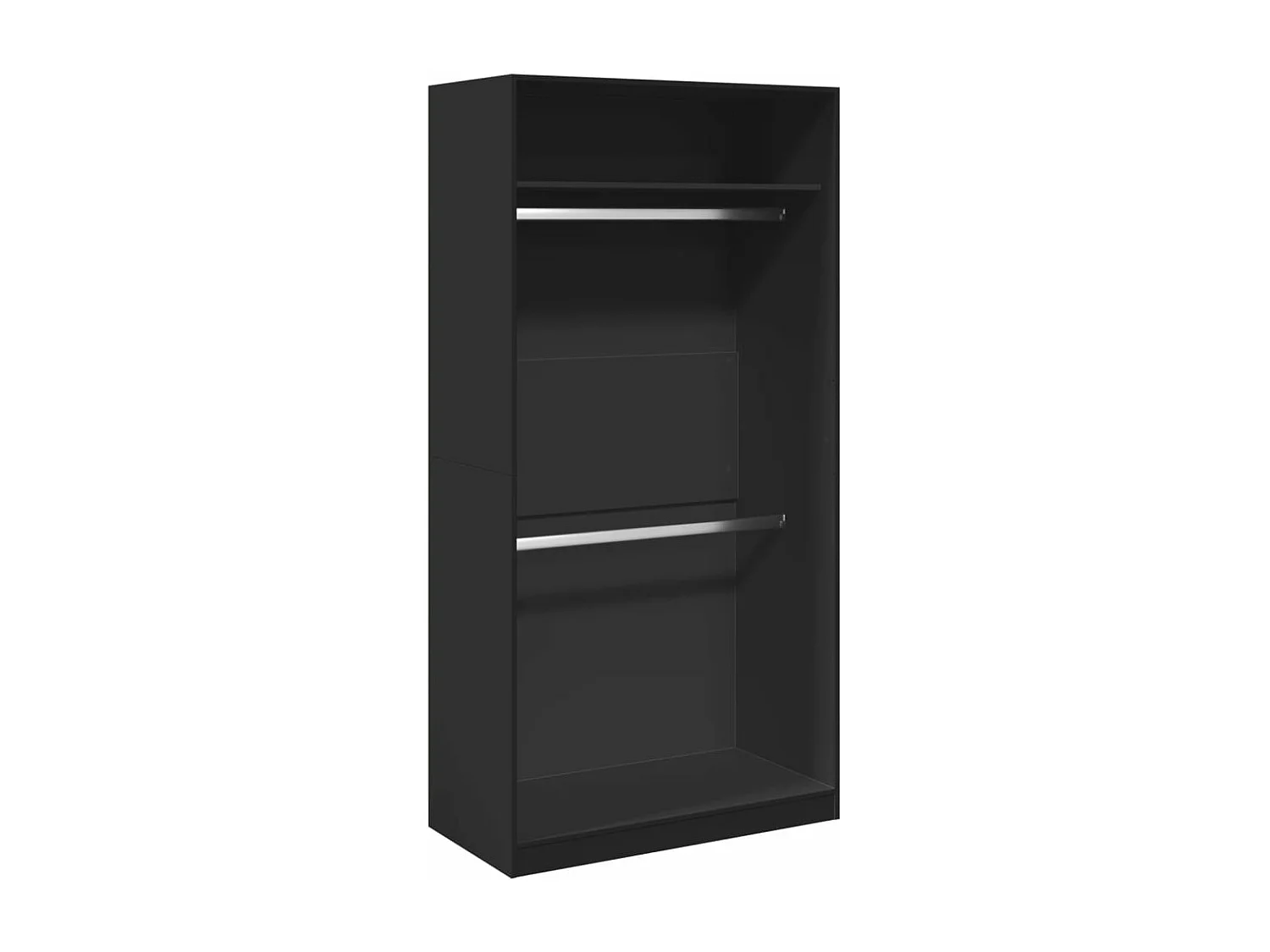 Kleiderschrank Schwarz 100x50x200 cm Holzwerkstoff