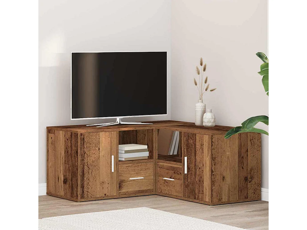 Armoire d'angle vieux bois 160x40x45 cm bois d'ingénierie