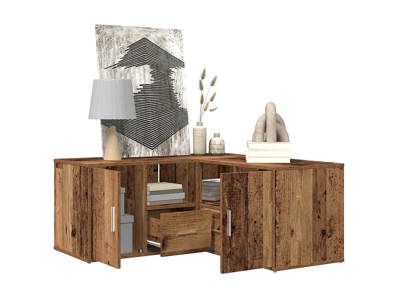 Armoire d'angle vieux bois 160x40x45 cm bois d'ingénierie