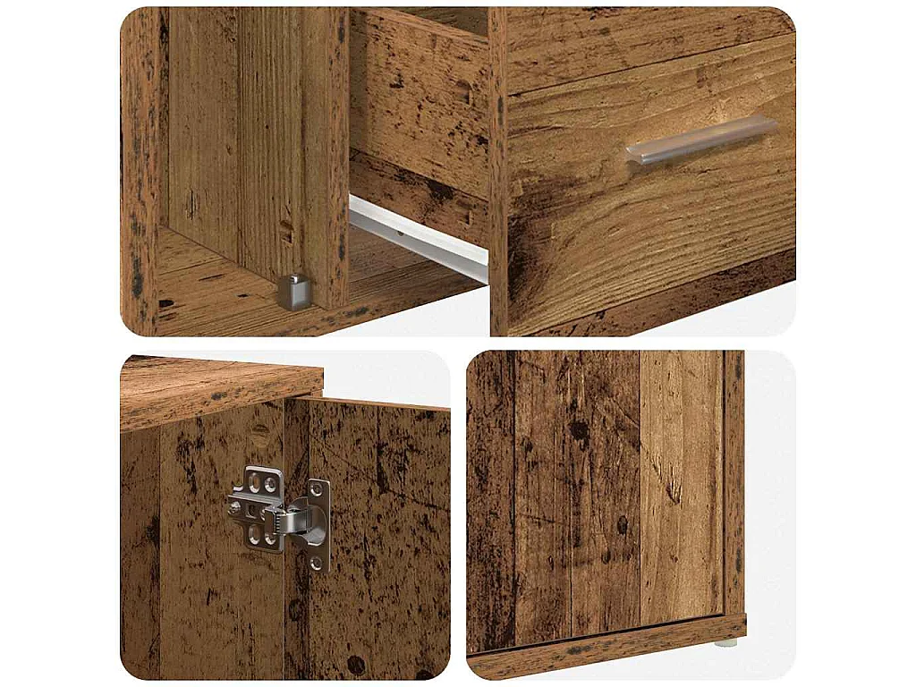 Armoire d'angle vieux bois 160x40x45 cm bois d'ingénierie