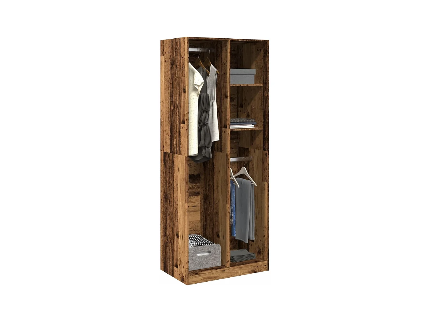 Garde-robe vieux bois 80x50x200 cm bois d'ingénierie