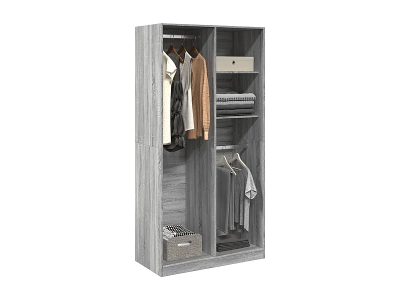 Garde-robe sonoma gris 100x50x200 cm bois d'ingénierie