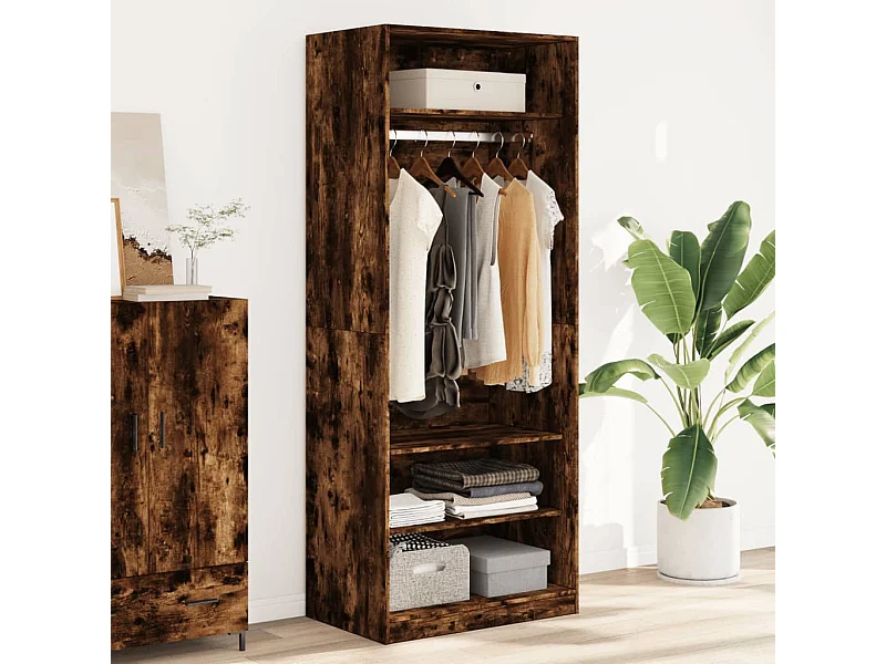 Garde-robe chêne fumé 80x50x200 cm bois d'ingénierie