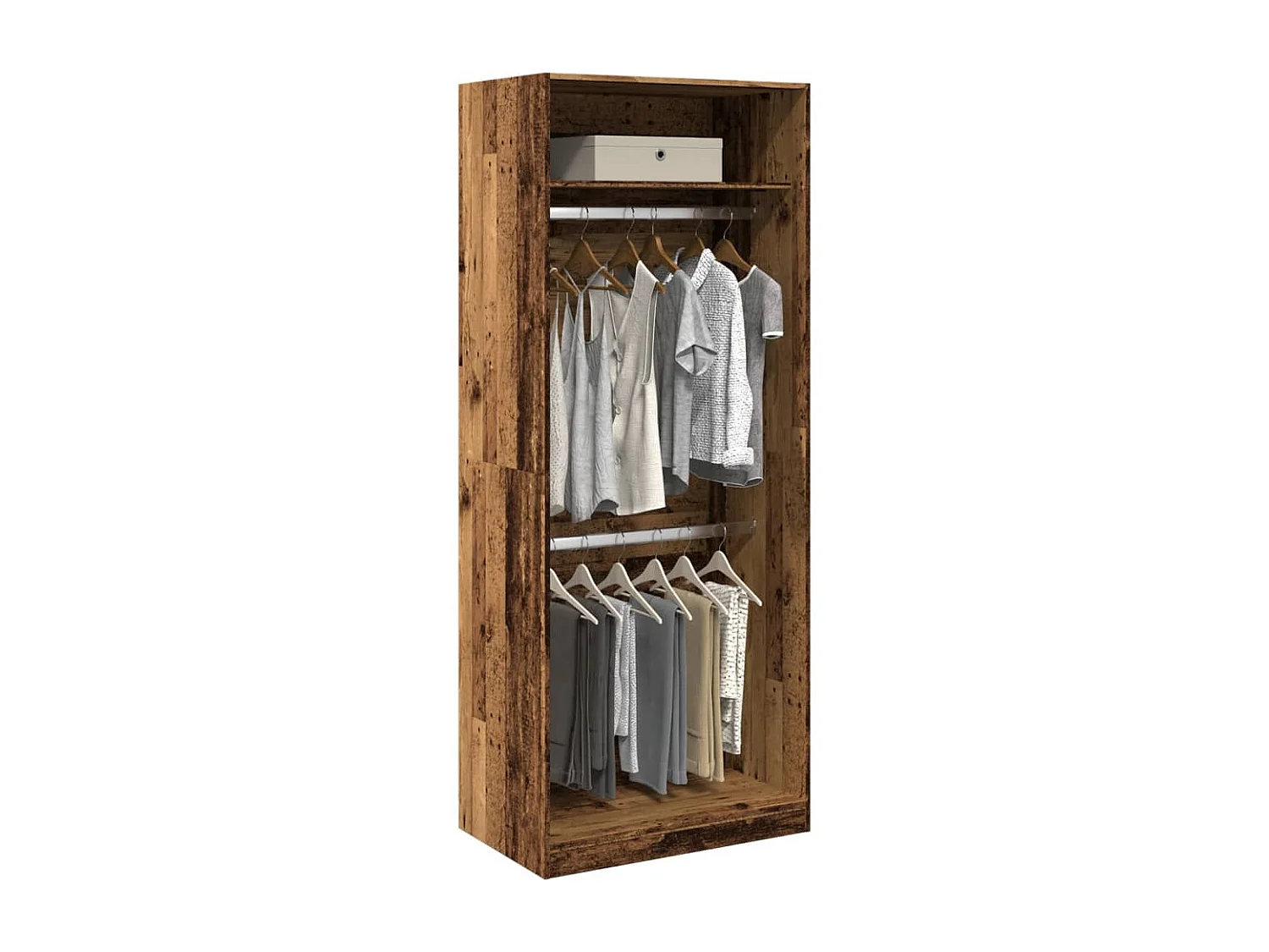 Kleiderschrank Altholz-Optik 80x50x200 cm Holzwerkstoff