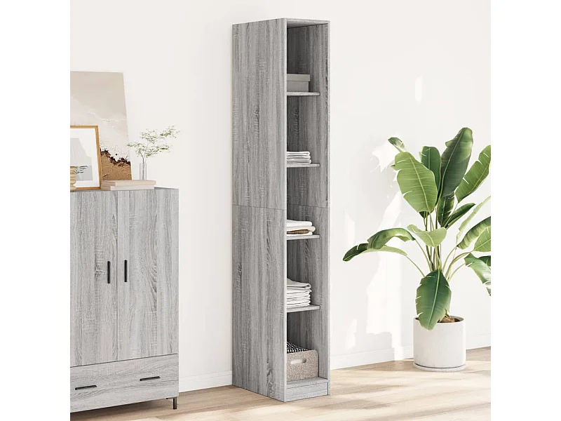 Armadio Grigio Sonoma 30x50x200 cm in Legno tecnico