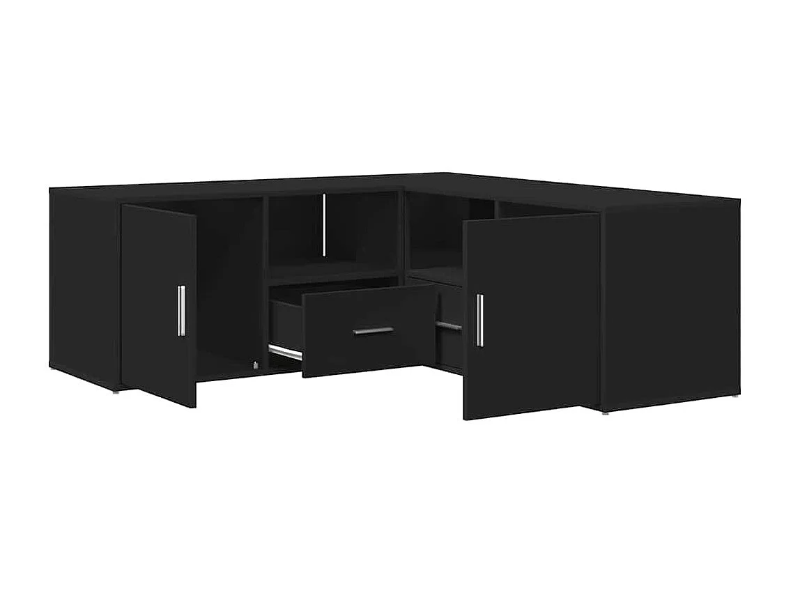 Mobile Angolare Nero 200x40x45 cm in Truciolato