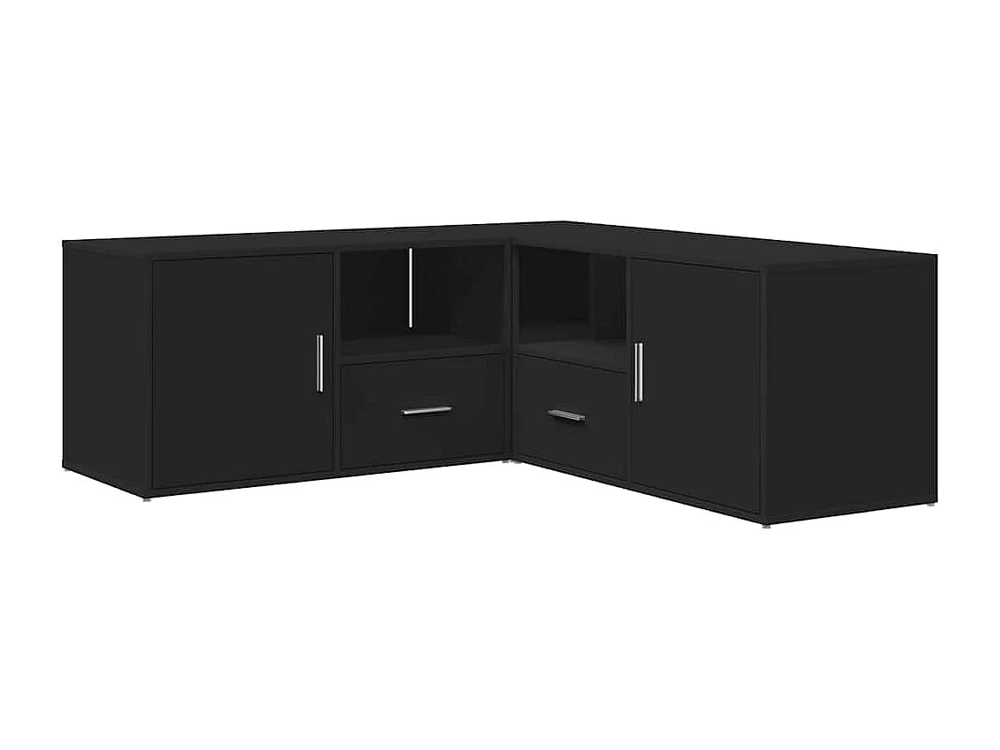Mobile Angolare Nero 200x40x45 cm in Truciolato