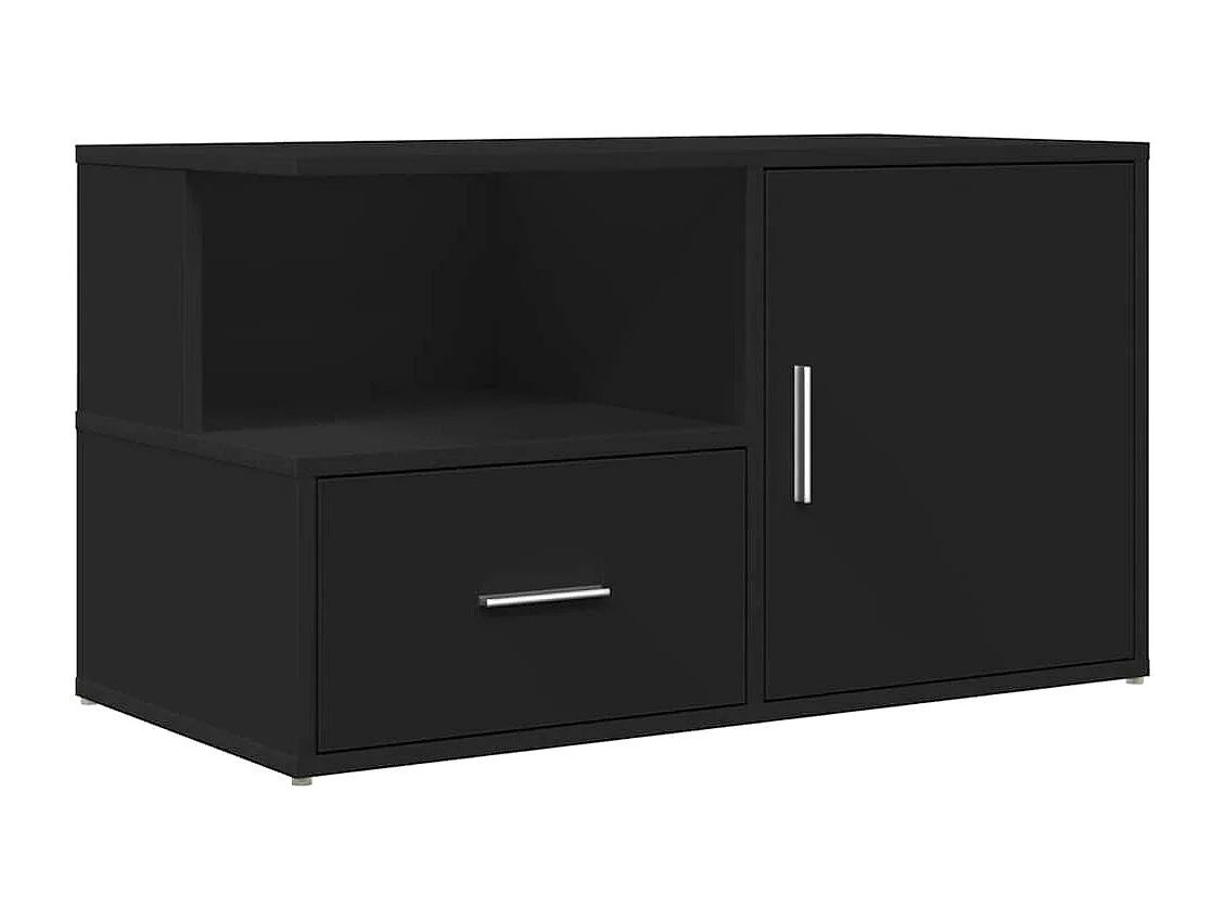 Mobile Angolare Nero 200x40x45 cm in Truciolato