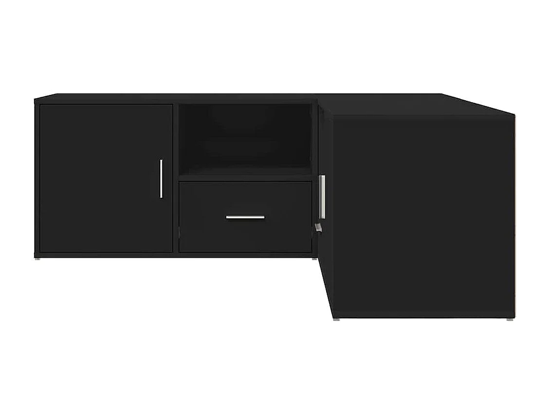 Mobile Angolare Nero 200x40x45 cm in Truciolato