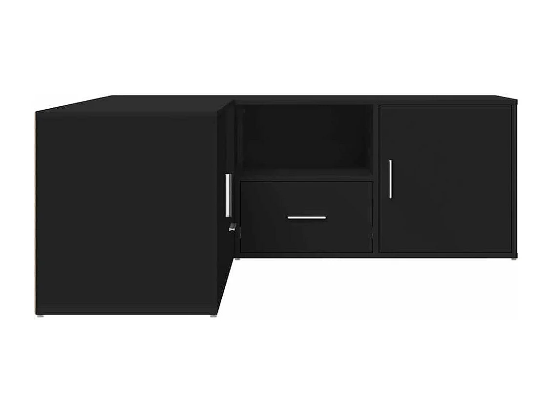 Mobile Angolare Nero 200x40x45 cm in Truciolato