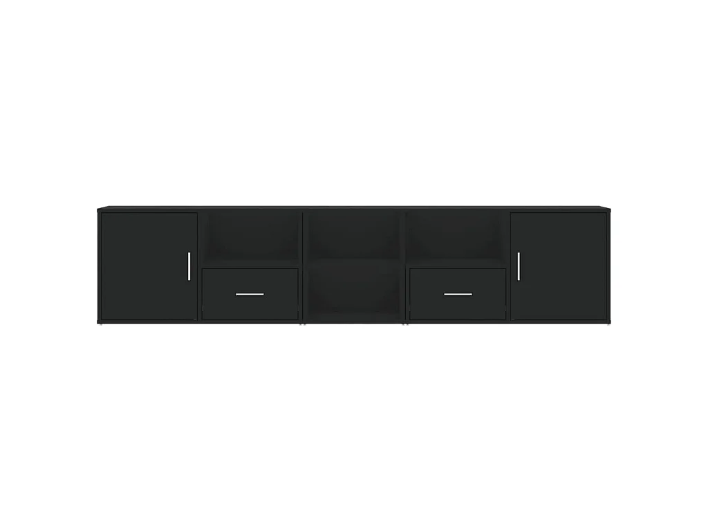 Mueble de esquina madera de ingeniería negro 200x40x45 cm