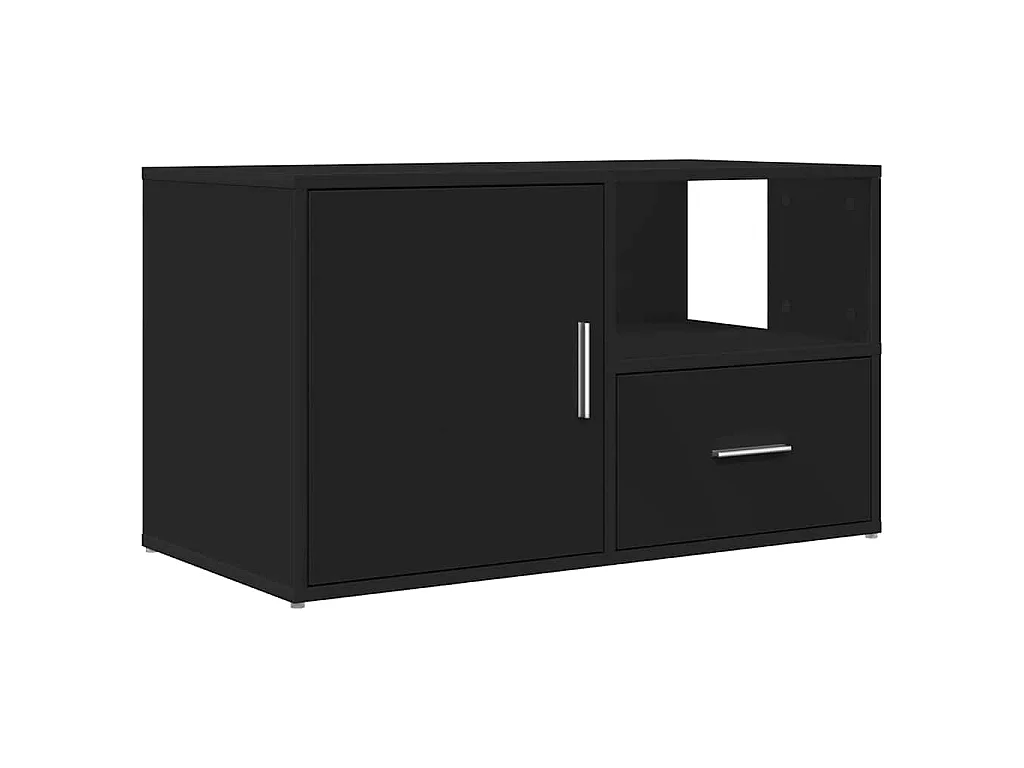 Mueble de esquina madera de ingeniería negro 200x40x45 cm
