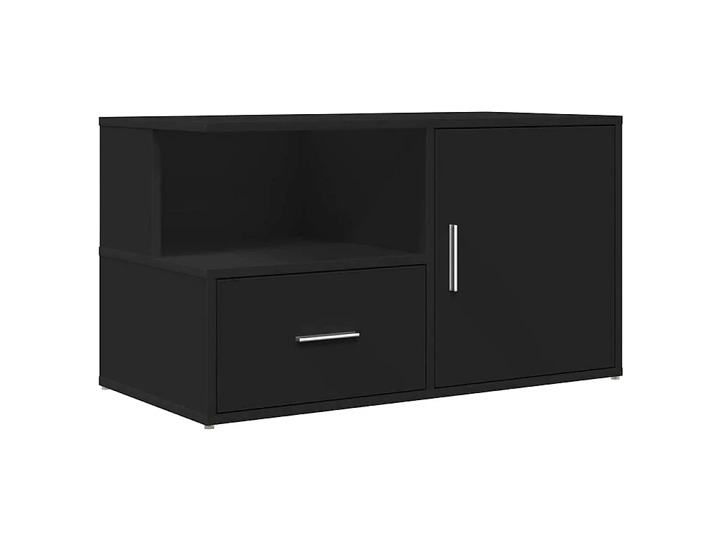 Mueble de esquina madera de ingeniería negro 200x40x45 cm