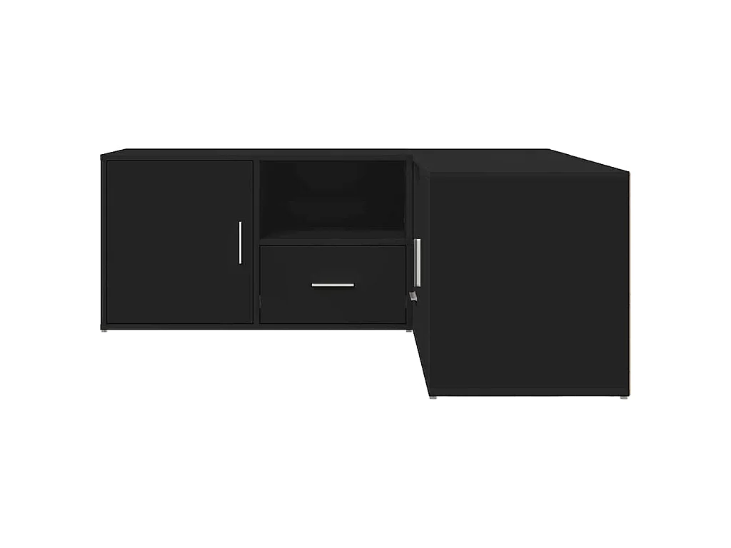 Mueble de esquina madera de ingeniería negro 200x40x45 cm