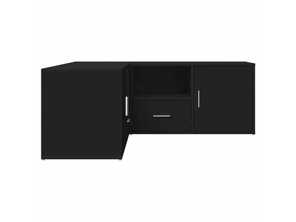 Mueble de esquina madera de ingeniería negro 200x40x45 cm