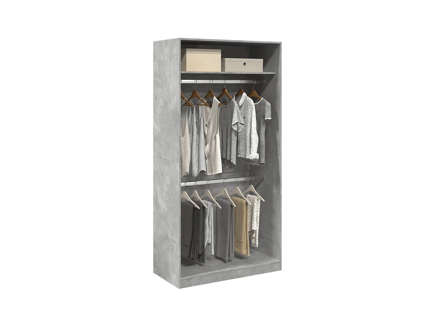 Garde-robe Gris béton 100x50x200 cm Aggloméré