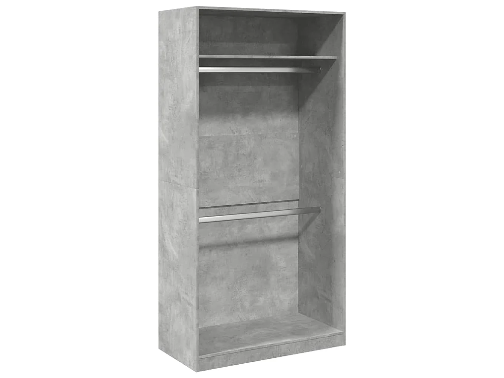 Armadio Grigio Cemento 100x50x200 cm in Legno Multistrato